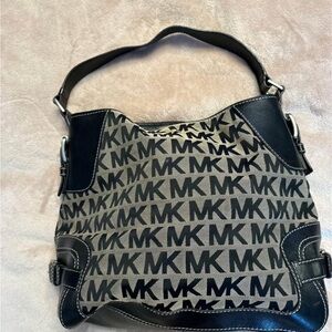 Michael Kors Black and Gray Shoulder Bag with Iconic Design